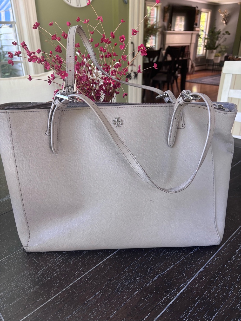 Tory Burch Taupe/Gray Computer bag